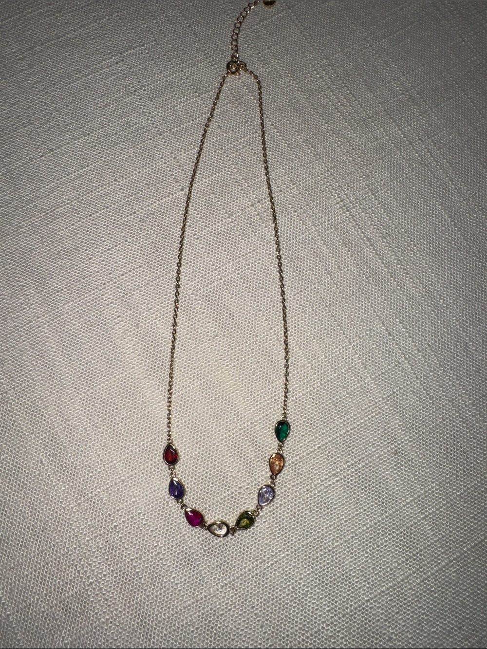 Multi-Stone Teardrop Necklace - Gold Tone, Multicolor Beads by Tara Brand